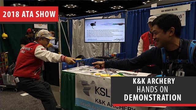 K&K Archery shows us a bunch of their products, including KSL Jet 6 vanes and puller - ATA Show 2018