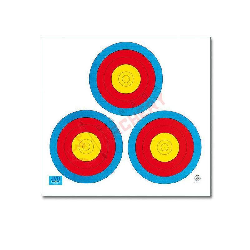 JVD World Archery 40 cm, 5-ring, 3-Spot, Target Face-Canada Archery Online