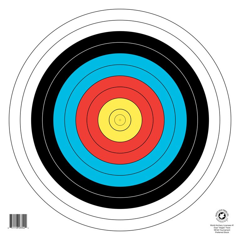 Maple Leaf Official "Dual Vegas" 40cm, 1-Spot & 3-Spot Target Face (TA-40/3x40G)-Canada Archery Online