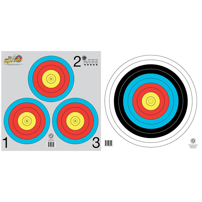 Maple Leaf Official "Dual Vegas" 40cm, 1-Spot & 3-Spot Target Face (TA-40/3x40G)-Canada Archery Online