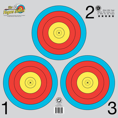 Maple Leaf Official "Dual Vegas" 40cm, 1-Spot & 3-Spot Target Face (TA-40/3x40G)-Canada Archery Online