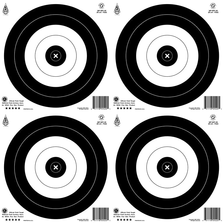 Maple Leaf Official NFAA Field 20cm, 4-Spot, Waterproof Target Face (NFF-4-20 WP)-Canada Archery Online