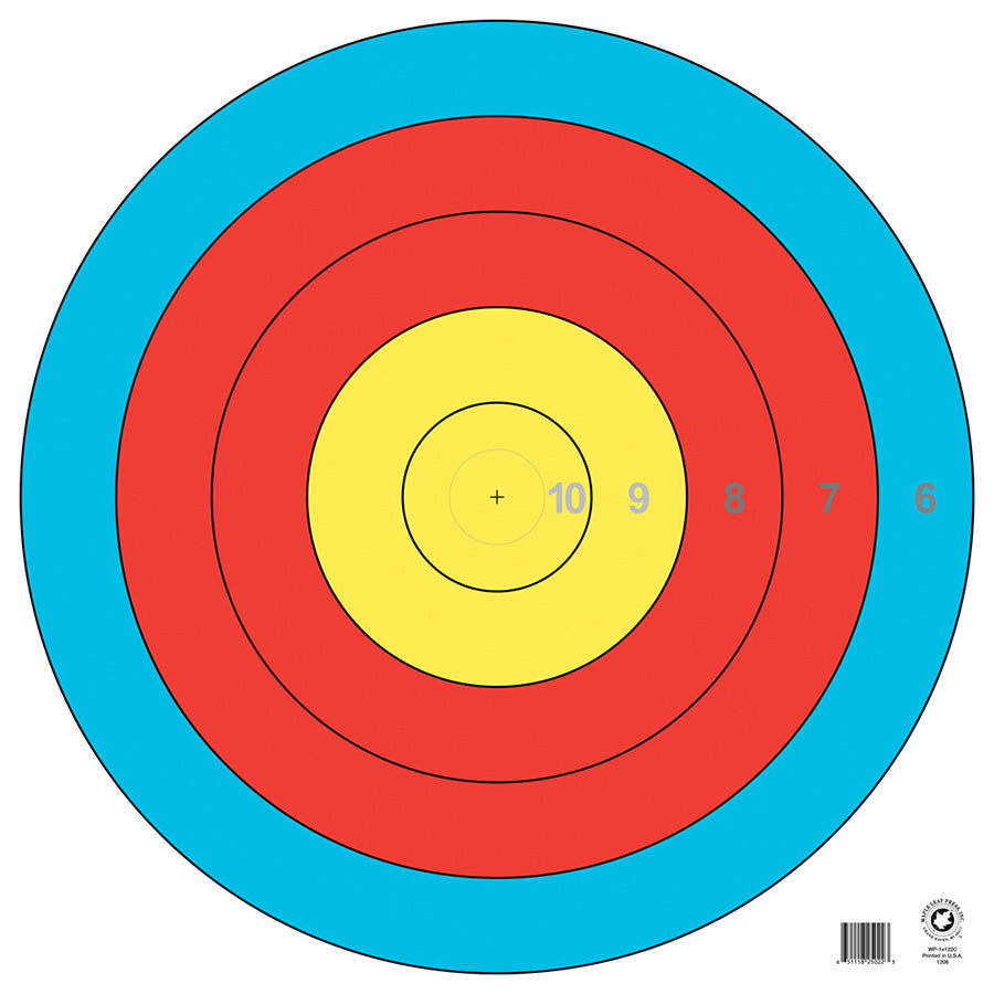 Maple Leaf Official World Archery 122cm, 5 Ring, Waterproof Target Face (WP 1x122C)-Canada Archery Online