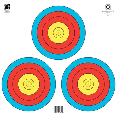 Maple Leaf Official World Archery 40cm, 3-Spot, Target Face (TA3x40W)-Canada Archery Online