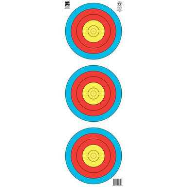 Maple Leaf Official World Archery 40cm, 3-Spot, Vertical Target Face (FT-3X40V)-Canada Archery Online