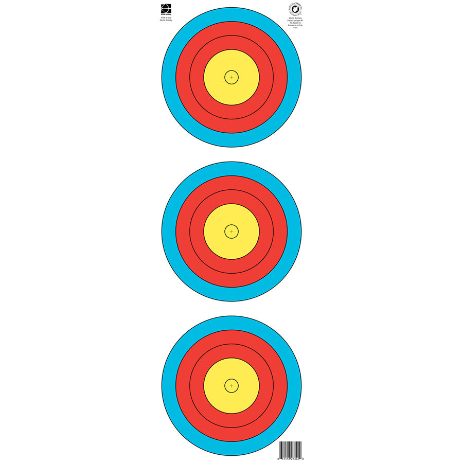 Maple Leaf Official World Archery 40cm, 3-Spot, Vertical Target Face ...