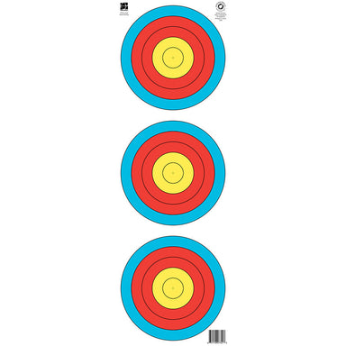 Maple Leaf Official World Archery 40cm, 3-Spot, Vertical Target Face (TA3x40V-C/R)-Canada Archery Online