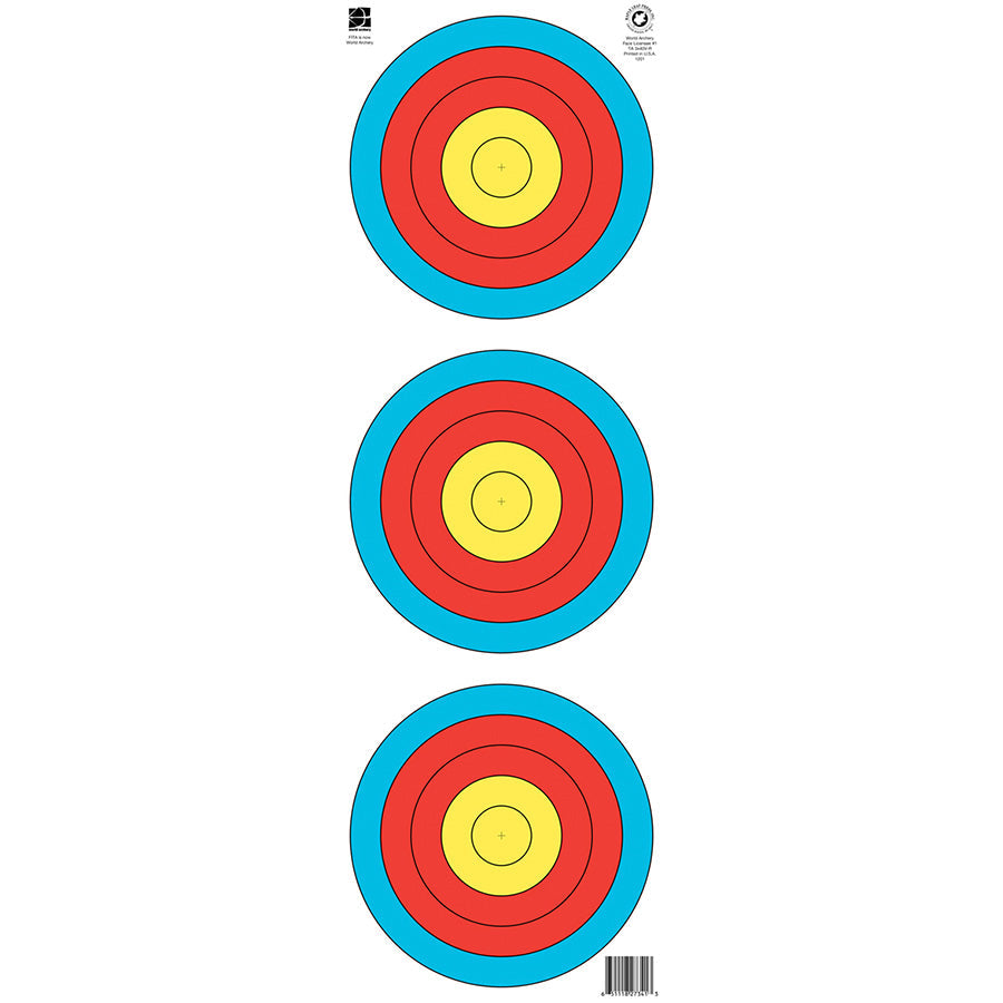 Maple Leaf Official World Archery 40cm, 3-Spot, Vertical Target Face ...