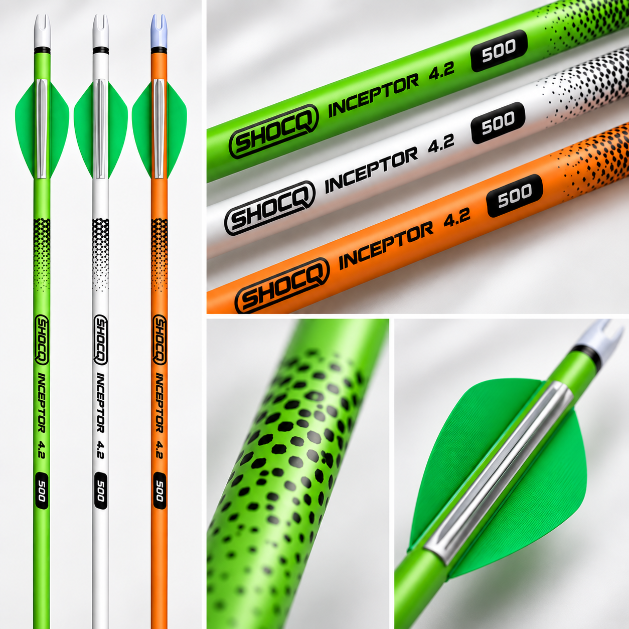 Shocq 4.2mm Inceptor Arrow (Fletched w/Vanes)-Canada Archery Online