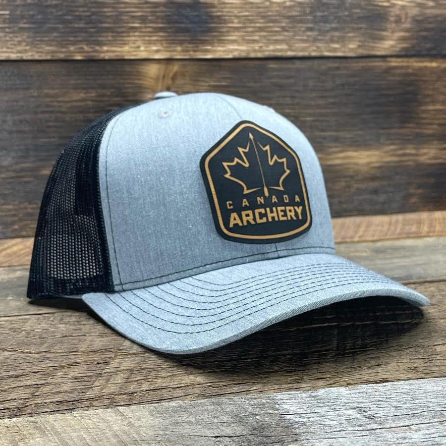 Canada Archery Leather Patch Hat - Heather Grey/Black-Canada Archery Online