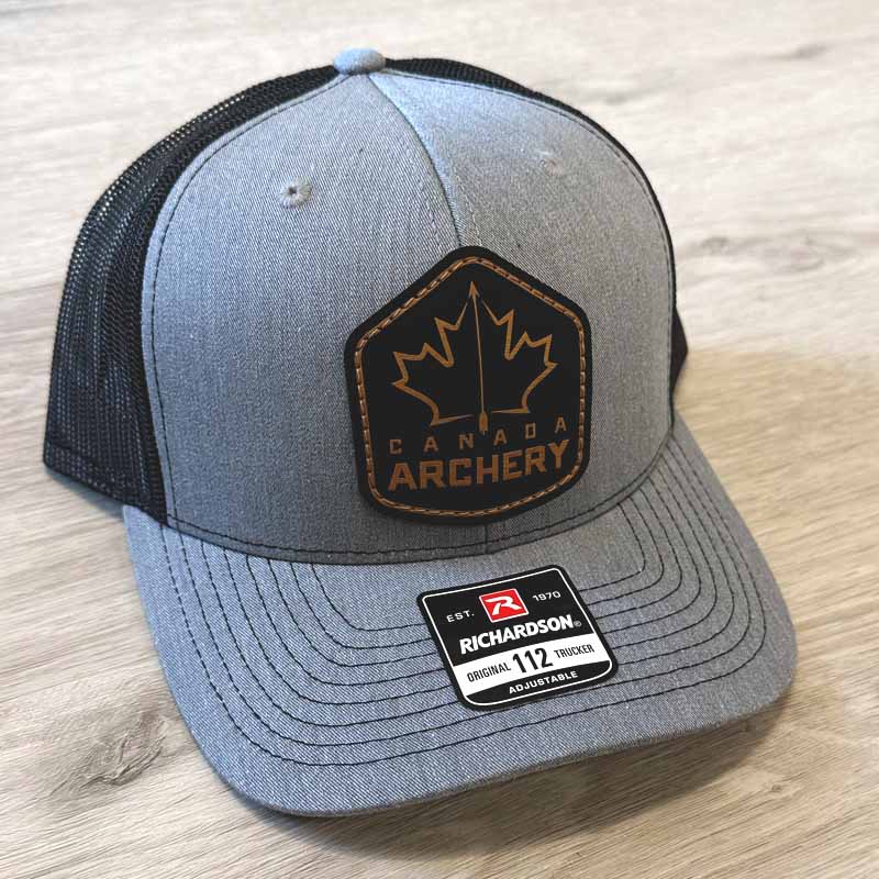 Canada Archery Leather Patch Hat - Heather Grey/Black-Canada Archery Online