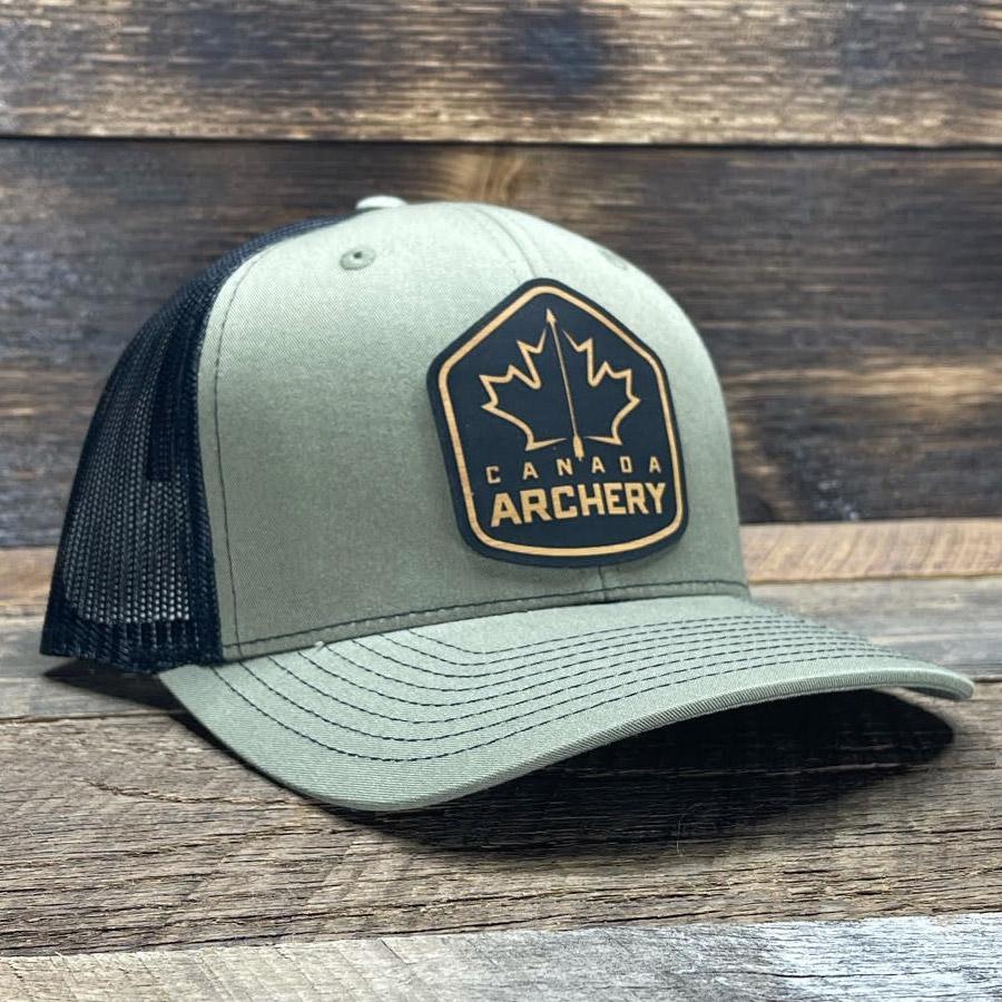 Canada Archery Leather Patch Hat - Loden/Black-Canada Archery Online