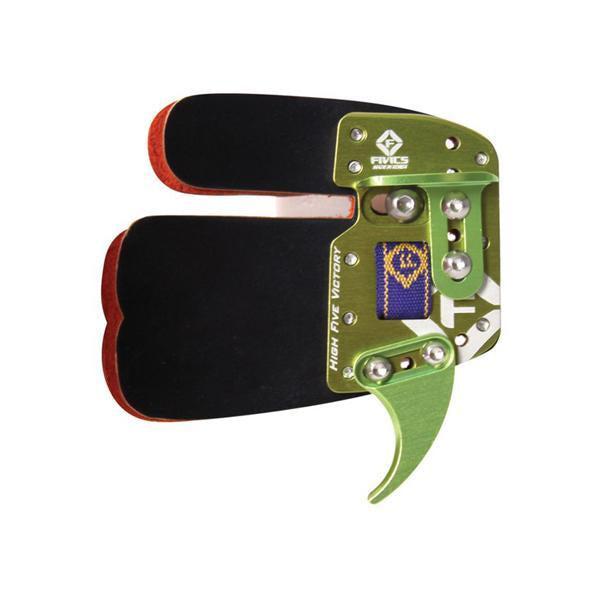 Bicaster Barebow Onglets pour doigt d'horween en cuir et plaque en laiton – Main gauche (grande Bicaster Barebow Onglets pour doigt d'horween en cuir et plaque en laiton – Main gauche (grande